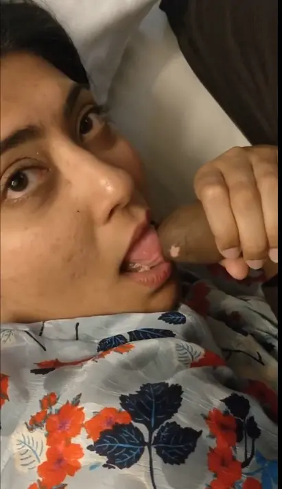 Desi wife licking dick like a dog