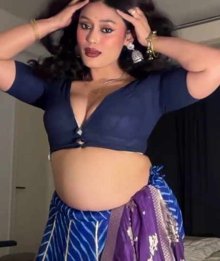 Goddess Anna in Blue Saree