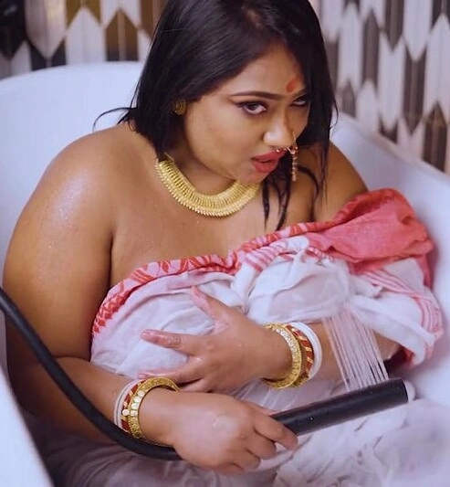 Chubby Hot Bengali Bong Model In Bathtub