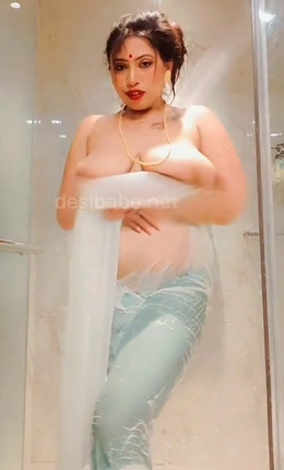 Bong Model And Influencer Moumita Saha Teasing Strip Bathing