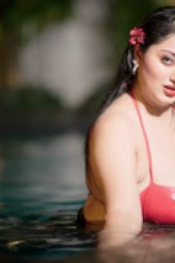 Priti Roy In Red Bra First Bikini Pool Photoshoot Videos